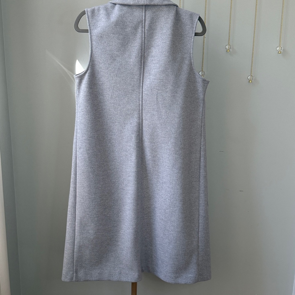 Joie Gray Sleeveless Women's Long Vest No Buttons Size M Soft Material w/ Pocket - Picture 9 of 9